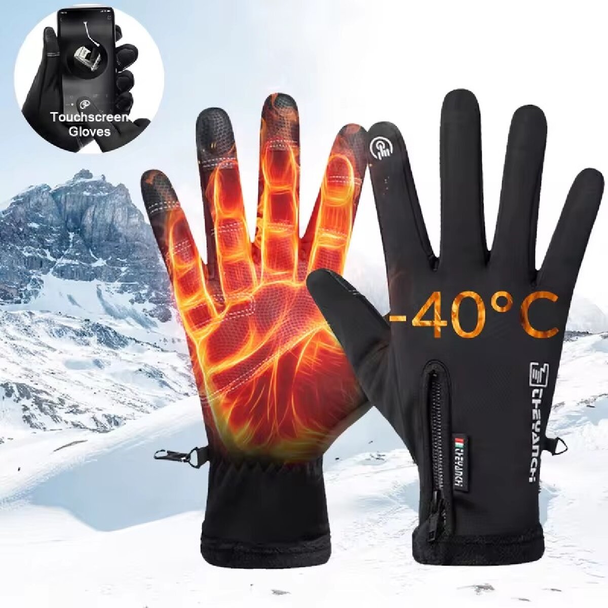 Waterproof Mitten Ski - Guantes de Invierno Impermeables, Térmicos, con