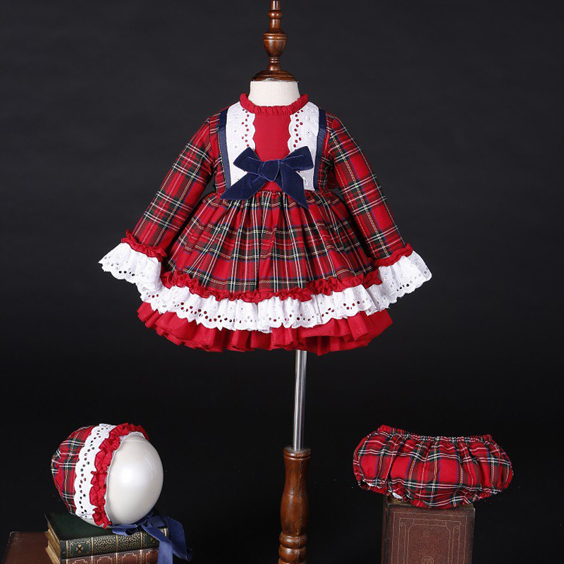 Winter Clothing For Toddlers - Vestido de princesa vintage a cuadros